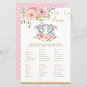 象の赤ちゃんシャワーあなたの財布のゲームの中にあるものを (正面/裏面)