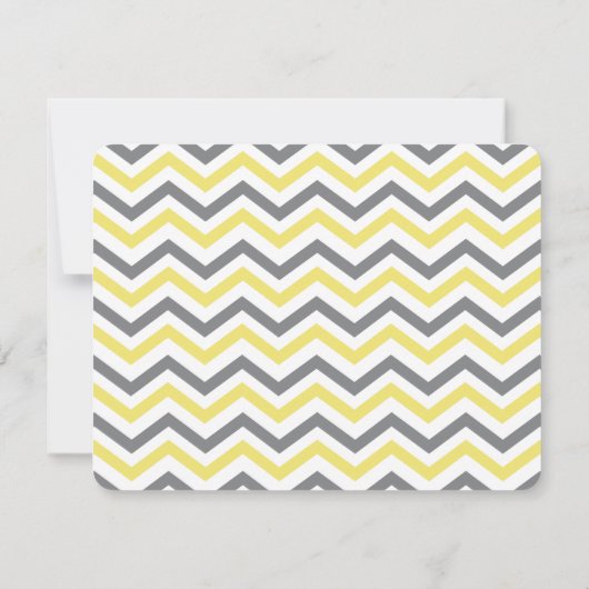 象の赤ちゃんシャワーありがとうイエローグレーシェブロン ノートカード (裏面)