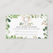 象の赤ちゃんシャワーいくつオムツを推測 エンクロージャーカード (正面)