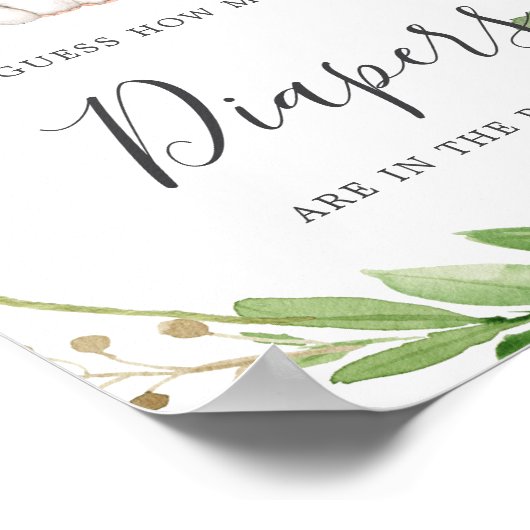 象の赤ちゃんシャワーいくつオムツを推測 ポスター (角)