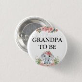 象の赤ちゃんシャワーおじいちゃんボタン 缶バッジ (正面&裏面)