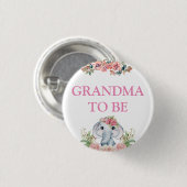 象の赤ちゃんシャワーおばあちゃん 缶バッジ (正面&裏面)