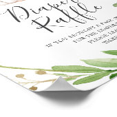 象の赤ちゃんシャワーおむつラッフルサイン ポスター (角)