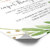 象の赤ちゃんシャワーおむつ思考のサイン ポスター (角)