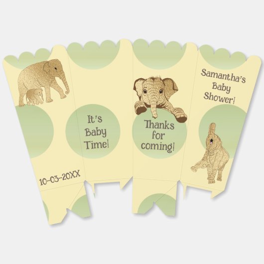 象の赤ちゃんシャワーお願いボックス フェイバーボックス (見開き)