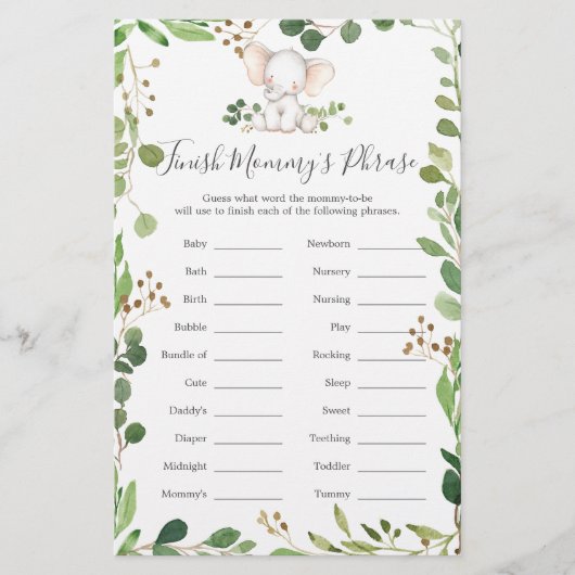 象の赤ちゃんシャワーがママのフレーズを終える (正面)