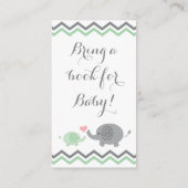 象の赤ちゃんシャワーが本の付属品をもたらす |緑 エンクロージャーカード (裏面)