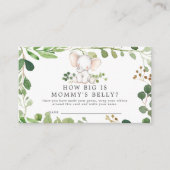 象の赤ちゃんシャワーどのように大きいママのベリーカード エンクロージャーカード (正面)
