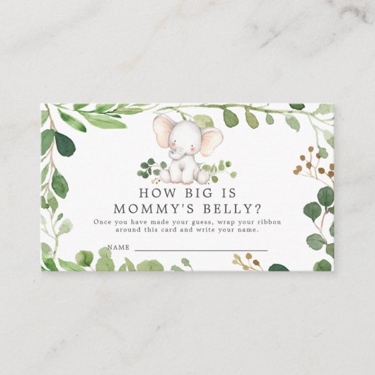 象の赤ちゃんシャワーどのように大きいママのベリーカード エンクロージャーカード (正面)