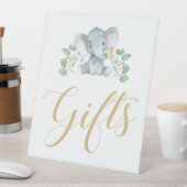 象の赤ちゃんシャワーのギフトサイン 台座サイン (インサイチュ)