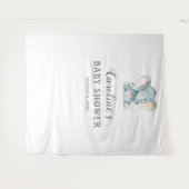 象の赤ちゃんシャワーの背景、フォトブースのプロップ タペストリー (正面(横))