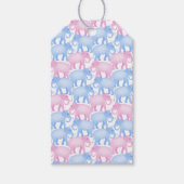 象の赤ちゃんシャワーまたはジェンダーの表示 ギフトタグ (正面)