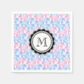 象の赤ちゃんシャワーまたはジェンダーの表示 スタンダードカクテルナプキン (正面)