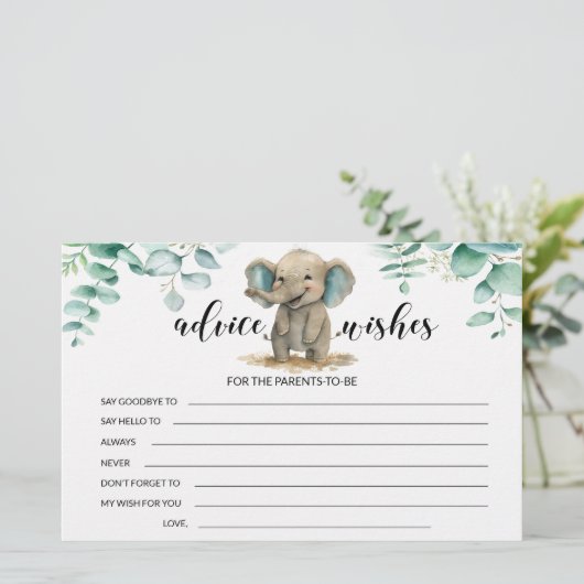 象の赤ちゃんシャワーアドバイスが文房具を願う 便箋 (スタンド正面)