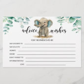 象の赤ちゃんシャワーアドバイスが文房具を願う 便箋 (正面)