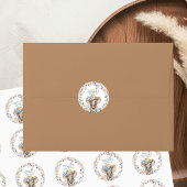 象の赤ちゃんシャワーカウボーイハットボホワイルドフラワー ラウンドシール