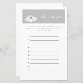 象の赤ちゃんシャワーゲーム推測ゲームグレー