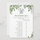 象の赤ちゃんシャワーゲーム5x7サイズに応答 招待状 (正面)