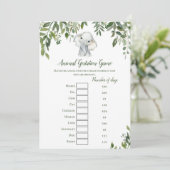 象の赤ちゃんシャワーゲーム5x7サイズに応答 招待状 (スタンド正面)