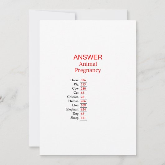 象の赤ちゃんシャワーゲーム5x7サイズに応答 招待状 (裏面)