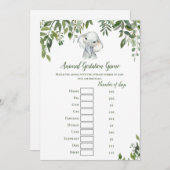 象の赤ちゃんシャワーゲーム5x7サイズに応答 招待状 (正面/裏面)