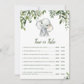 象の赤ちゃんシャワーゲーム5x7サイズに応答 招待状 (正面)