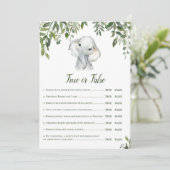 象の赤ちゃんシャワーゲーム5x7サイズに応答 招待状 (スタンド正面)