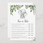 象の赤ちゃんシャワーゲーム5x7サイズに応答 招待状 (正面/裏面)