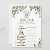 象の赤ちゃんシャワーゲーム5x7サイズに応答 招待状 (正面)