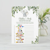 象の赤ちゃんシャワーゲーム5x7サイズに応答 招待状 (スタンド正面)