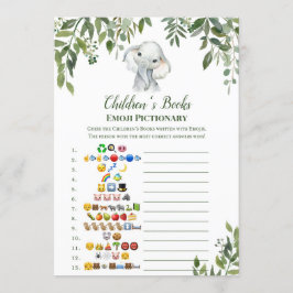 象の赤ちゃんシャワーゲーム5x7サイズに応答 招待状