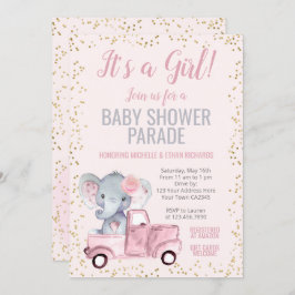 象の赤ちゃんシャワーパレード 招待状
