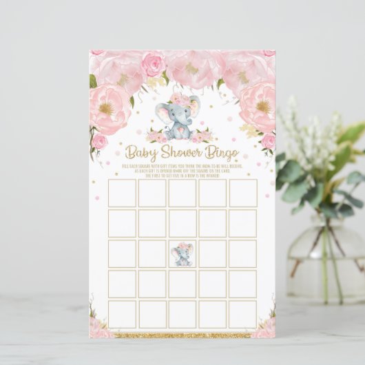 象の赤ちゃんシャワービンゴゲーム活動赤ちゃん女の子 (スタンド正面)