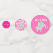 象の赤ちゃんシャワーピンクの少女 コンフェッティ (裏面)