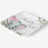 象の赤ちゃんシャワーピンクガール ペーパープレート (傾斜あり)