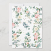 象の赤ちゃんシャワーピンクフローラ緑の女の子 サンキューカード (裏面)