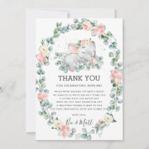 象の赤ちゃんシャワーピンクフローラ緑の女の子