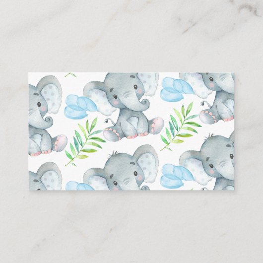 象の赤ちゃんシャワーブックリクエストカードの挿入 エンクロージャーカード (裏面)