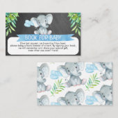 象の赤ちゃんシャワーブックリクエストカードの挿入 エンクロージャーカード (正面/裏面)