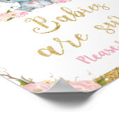 象の赤ちゃんシャワーベビーは甘いトリートサインである ポスター (角)