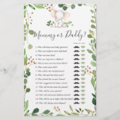 象の赤ちゃんシャワーママまたはパパのゲーム (正面)