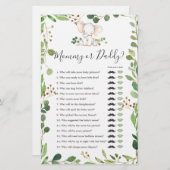 象の赤ちゃんシャワーママまたはパパのゲーム (正面/裏面)