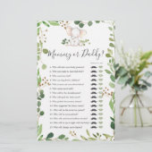 象の赤ちゃんシャワーママまたはパパのゲーム (スタンド正面)