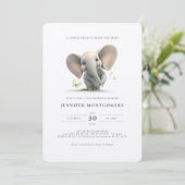 象の赤ちゃんシャワーリトルピーナッツ男女兼用 招待状 (スタンド正面)