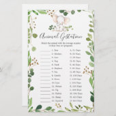 象の赤ちゃんシャワー動物の妊娠ゲーム (正面/裏面)