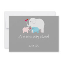 象の赤ちゃんシャワー双子の男の子