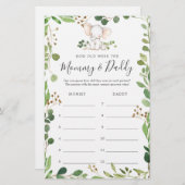 象の赤ちゃんシャワー彼らはゲームカードを何歳だった (正面/裏面)