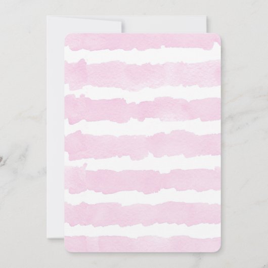 象の赤ちゃんシャワー招待女のピンク金ゴールド 招待状 (裏面)