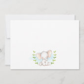 象の赤ちゃんシャワー招待状for a boy 招待状 (裏面)