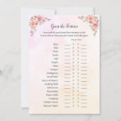 象の赤ちゃんシャワー機能ゲームカードを推測 招待状 (正面)